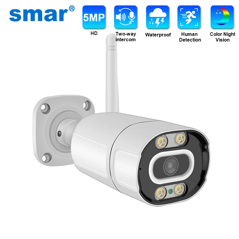 Smar 5MP 3MP Outdoor Wireless IP Camera Human Detection Two Way Audio Full Color Vision Video Surveillance Cam Onvif ICSEE APP