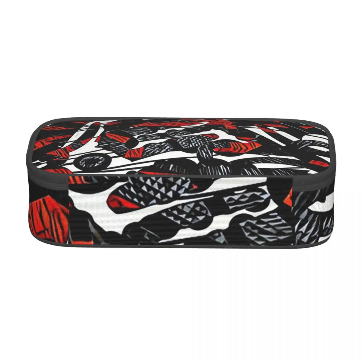 Cool Black And Red Graffiti Pattern Pencil Cases for Students Pen Box Pencil Bag Large Capacity Pencil Pouch Pen Holder