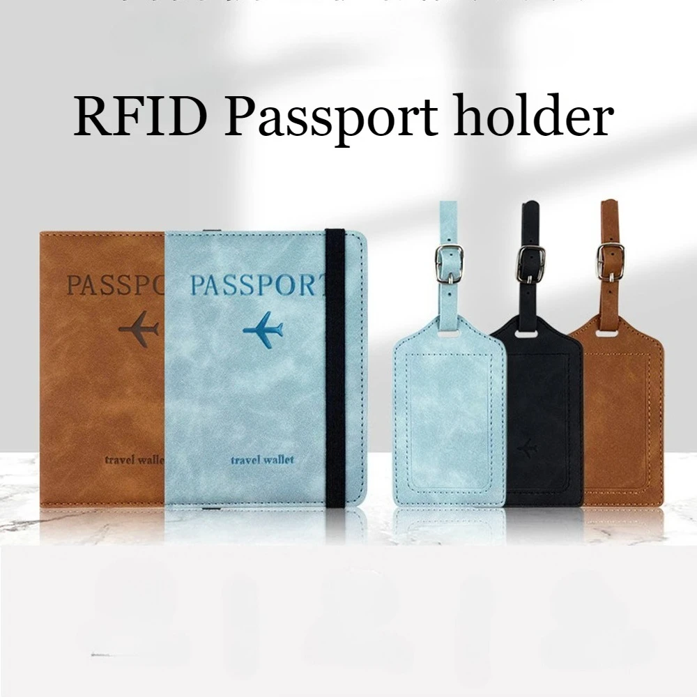 

PU Strap RFID Passport Holder Travel Wallet Passport Covers Luggage Tag Id Holder Credit Card Holder Holiday Travel Accessories