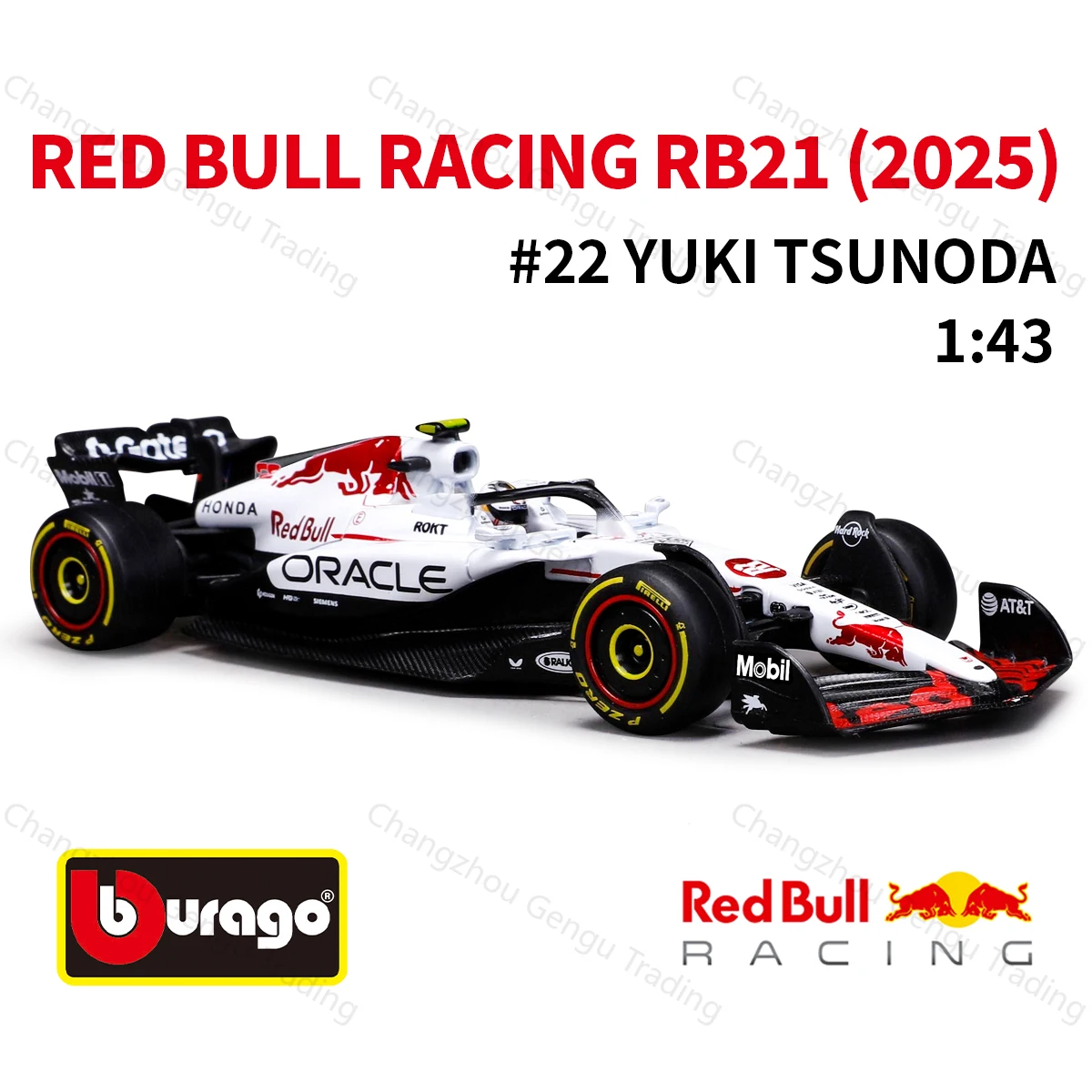 Bburago 1:43 2025 Redbull RB21 F1 Formelauto Druckgussfahrzeuge Sammlermodell Rennspielzeug Acrylbox