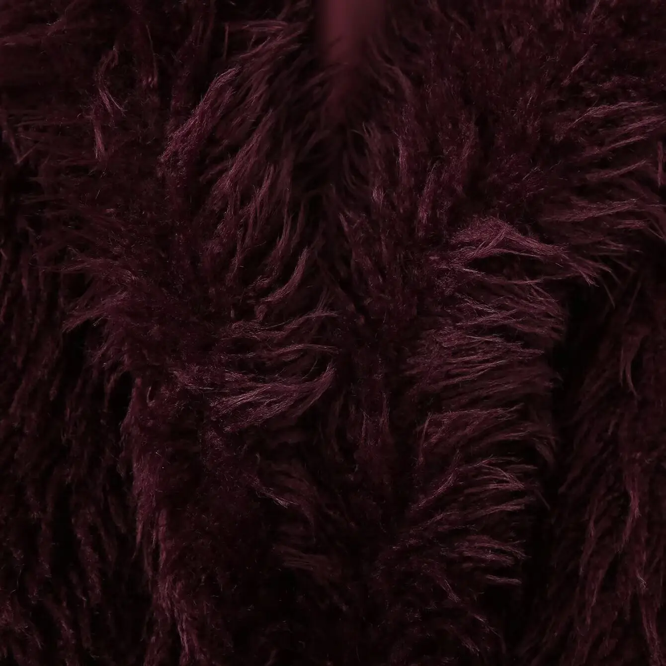 Faionable ort Fur Jaet Women's Autumn New Sle Wine Red All-Match Design Polyester Fiber Long Sve Ladies Coat