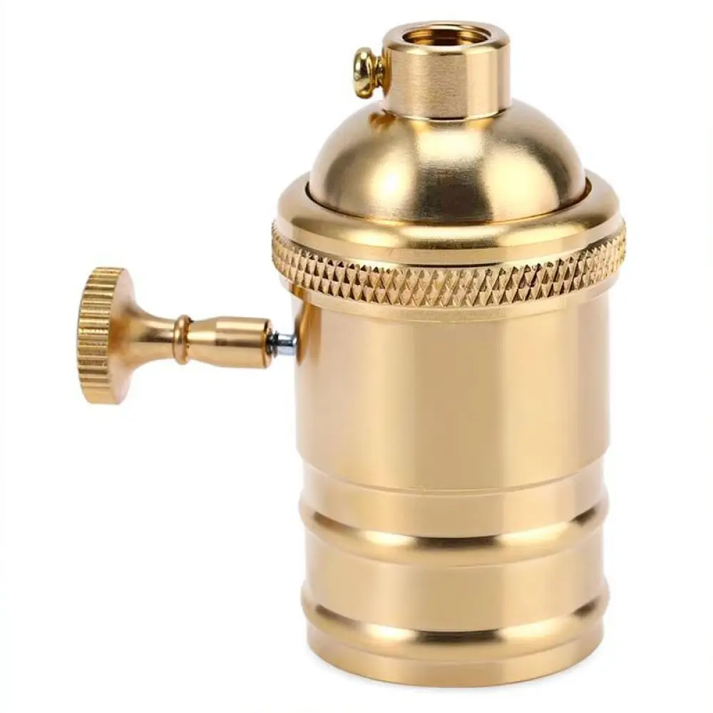 Industrial E27 E26 Aluminum Lamp Socket With Knob Switch Retro Light Base For Repairing Table Wall Pendant Lamps