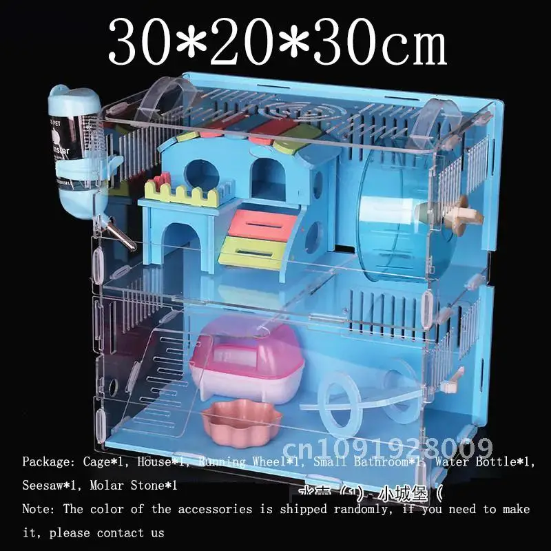 2020 New Large House Hamster Size Acrylic Villa Double A Cage For Guinea Bservation Small Pig Hamster Nest Pet