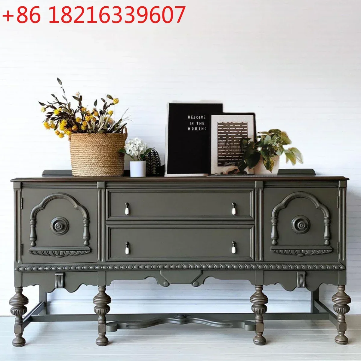 Living Room Wall Decorative Cabinet American Household Sideboard Cabinet Retro Small Apartment Locker