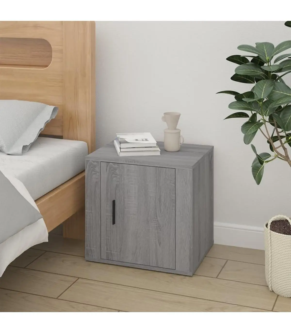 Lockers and storage cabinets Sonoma gray bedside table 50x39x47 cm