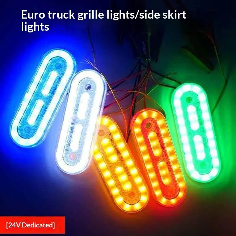 1Pcs COB Oval Car Warning Light Constant Flashing Modes 12V to 80V Multiple Colors for Off Road Desert Riding Safety Alert