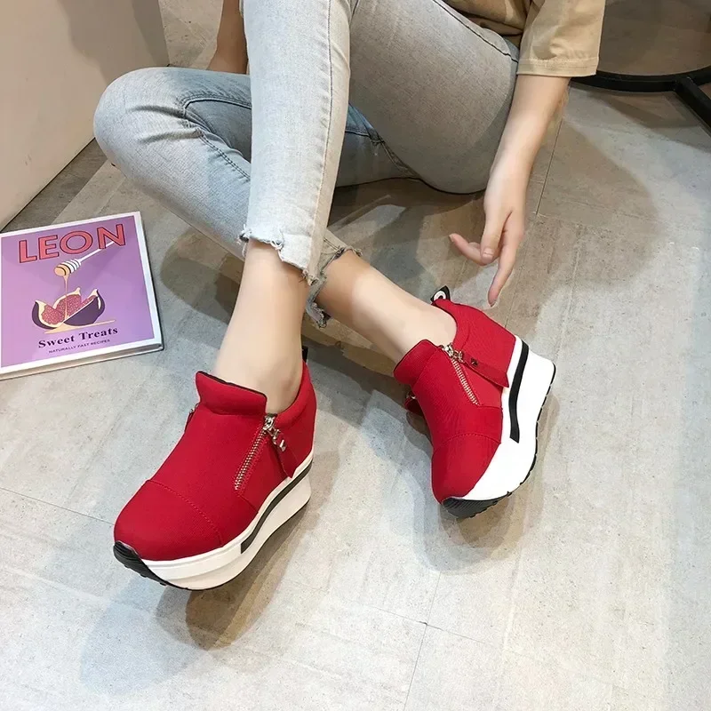 Wear-resistant Non-slip Comfortable and Versatile Thick-soled Shoes Spring and Autumn New Solid Color Casual Shoes for Women