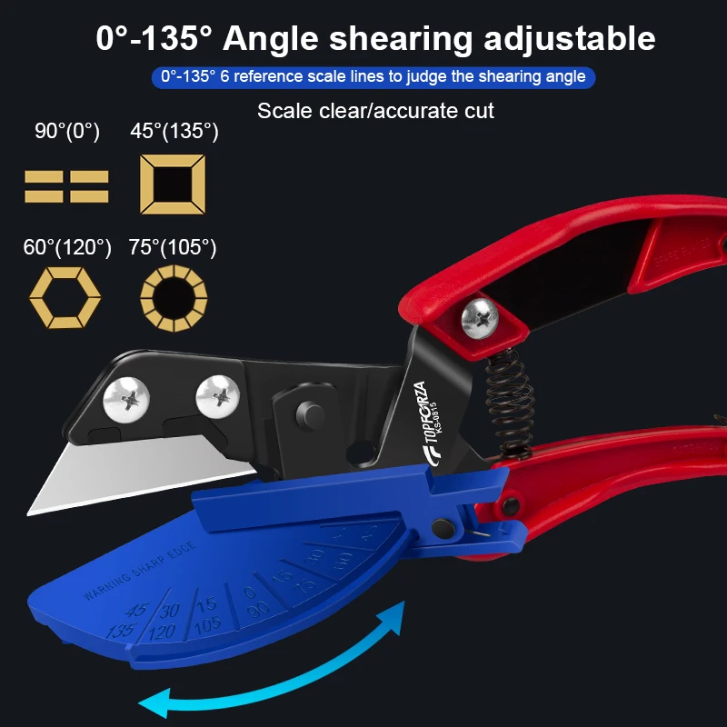 Multi Angle Scissors Miter Shears Multifunctional Trunking Shears 45 To 135 Degree Angular Cutting for Soft Wood Plastic PVC