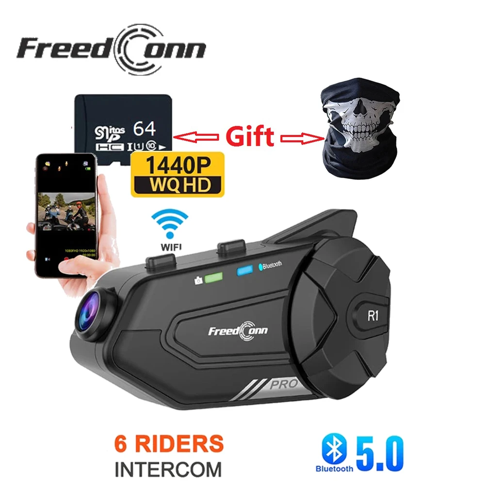 

Bluetooth-гарнитура для мотоциклетного шлема Freedconn R1 PRO 1440p