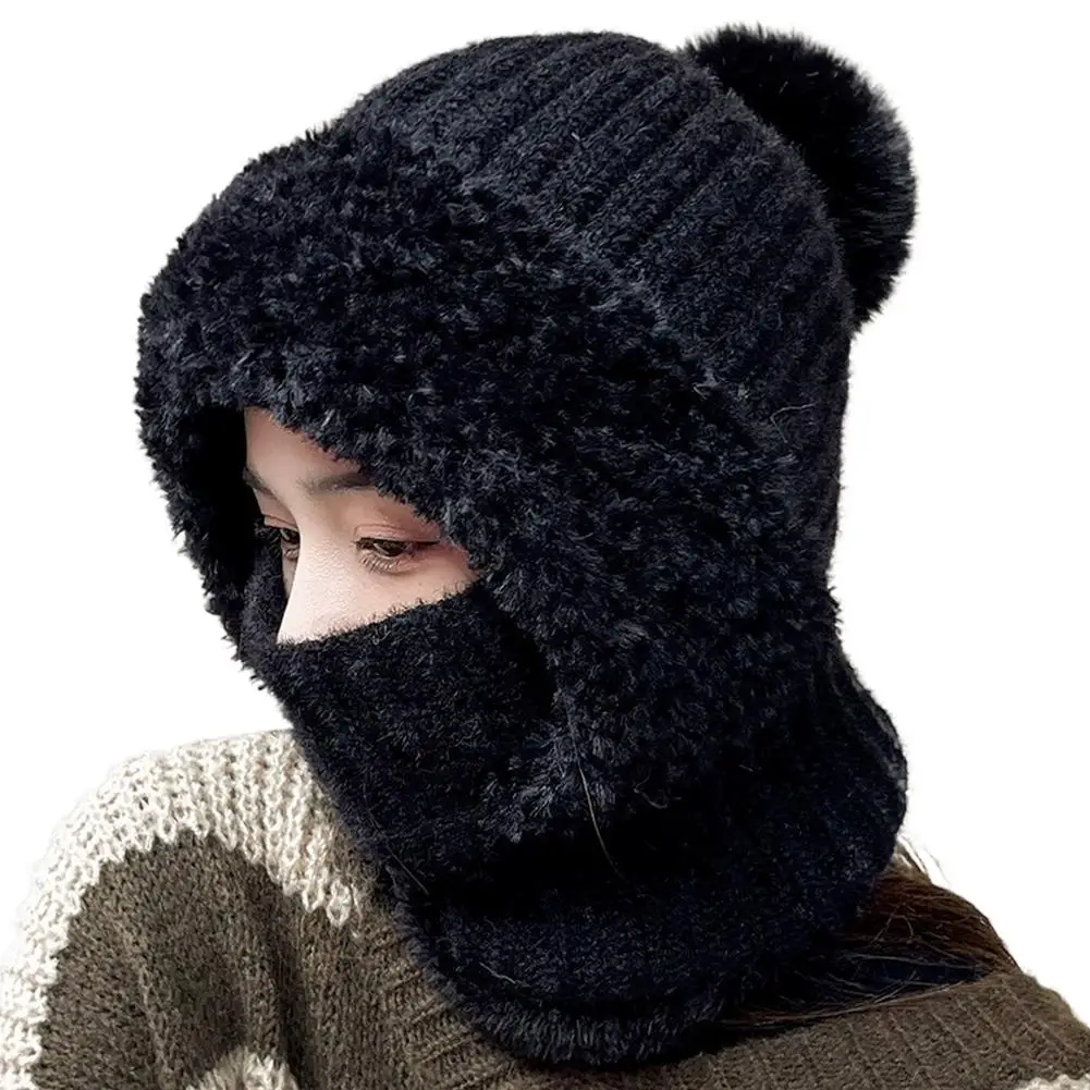 AliExpress Winter Plush Warm Scarf Hat Set for Women Velvet Windproof and Cold Proof Ear Protection Outdoor Bicycle Commuting Set