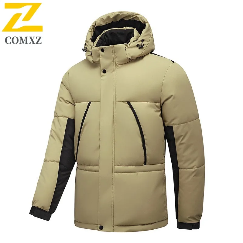 COMXZ 2025 Mens Womens Detachable Lined Thickened Winter Jacket Warm Tactics Waterproof and Windproof Outdoor Workweer Coat