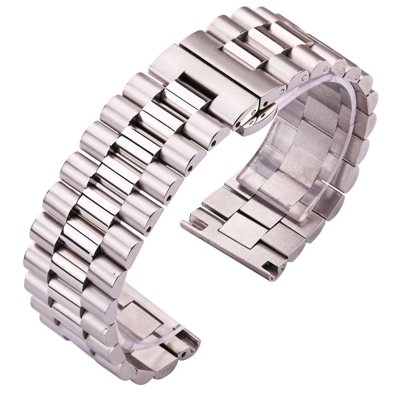 

316l Stainless Steel Watch Band Bracelet Women Men Silver Solid Metal Watchband 16mm 18mm 20mm 21mm 22mm Strap Accessories