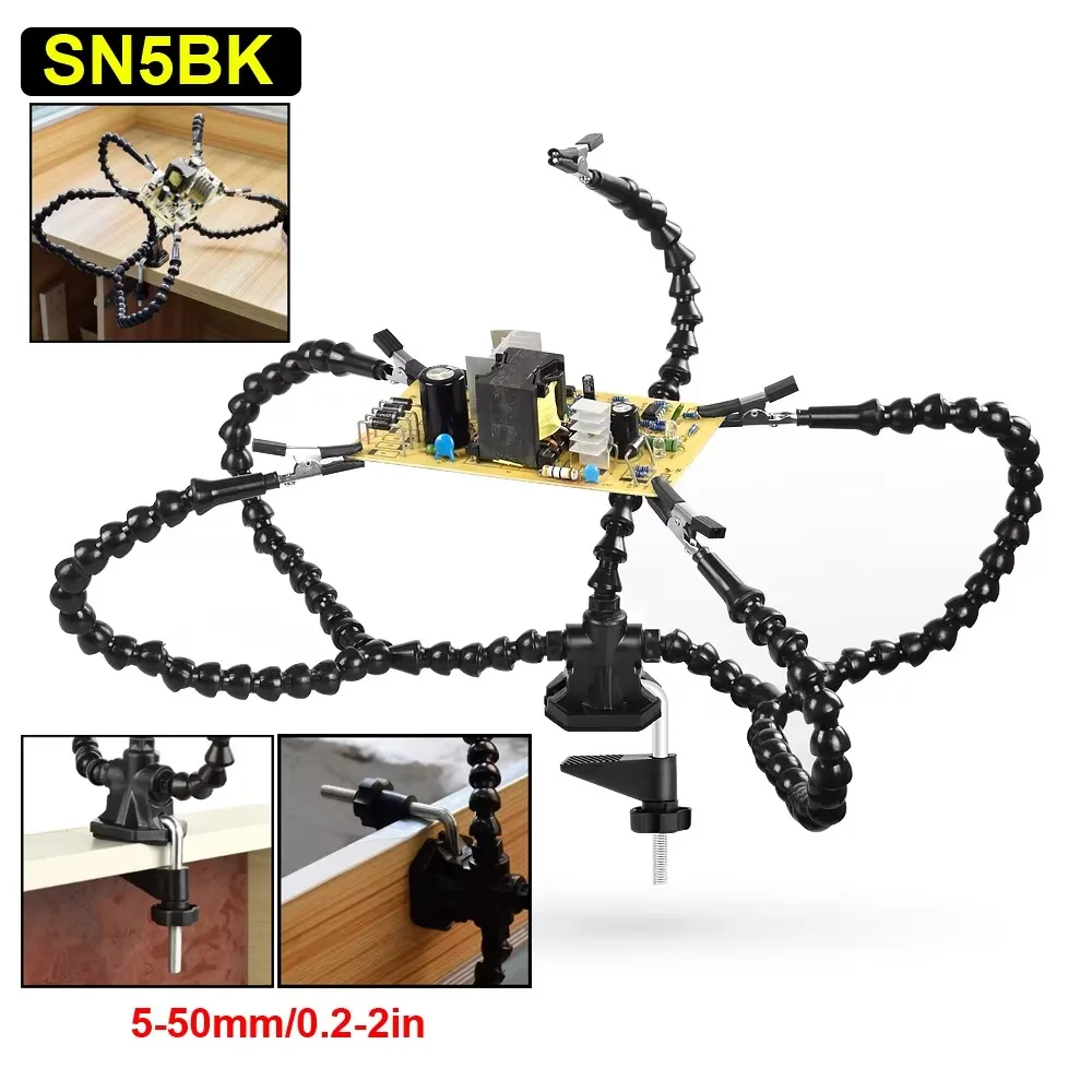 

Soldering Helping Hands Tool Adjustable Non-slip Third Hand Tool Multi-Purpose Strong Resilience Flexible Arms Tool