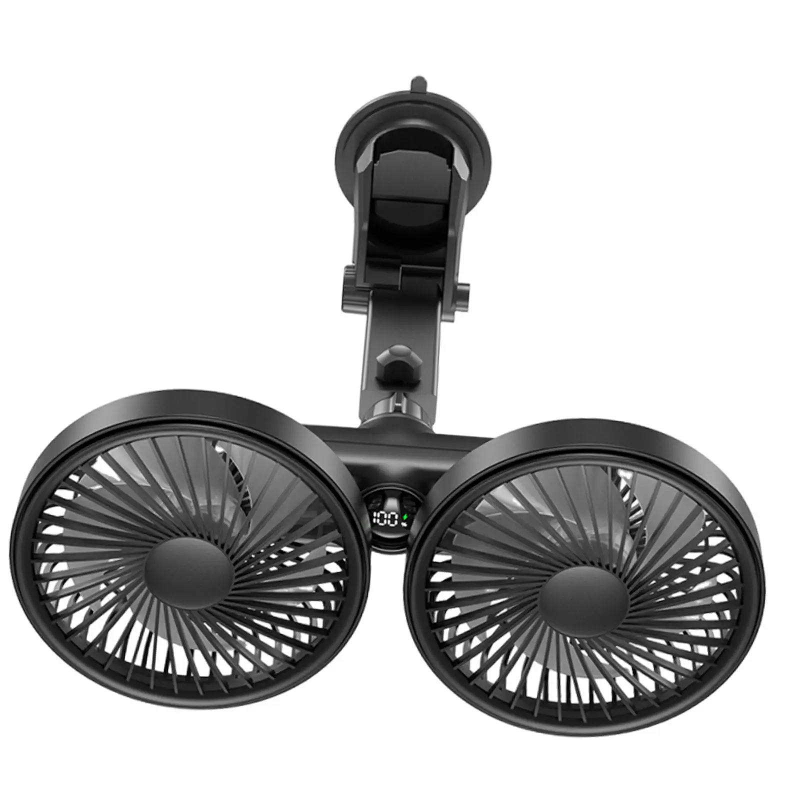 

Double Head Car Cooling Fan for Window Dashboard Professional Suction Cup Design