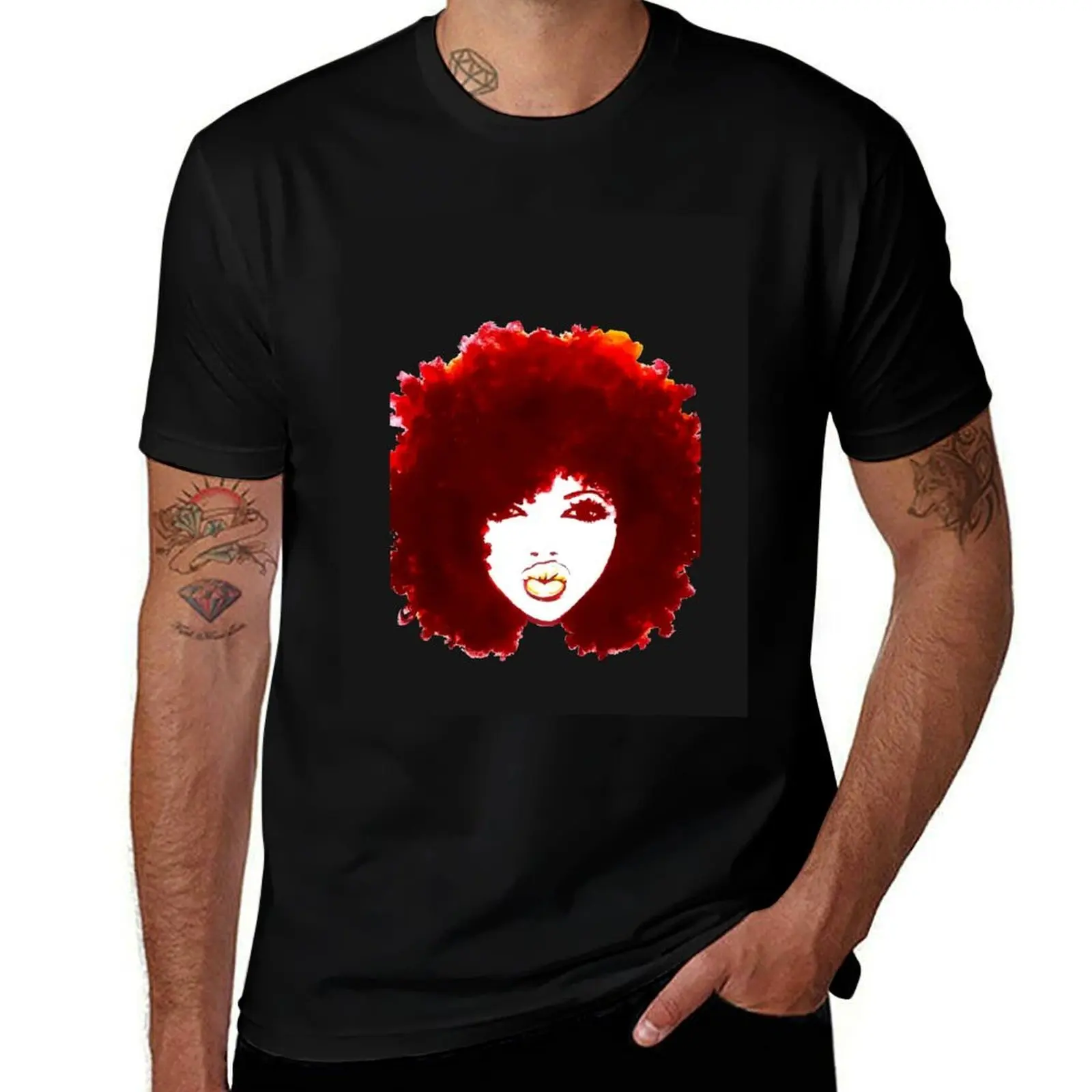 Natural Hair Curly Hair Autumn Afro Tshirt/Tees T-Shirt No Iron Casual Short Sleeve Top T-Shirt