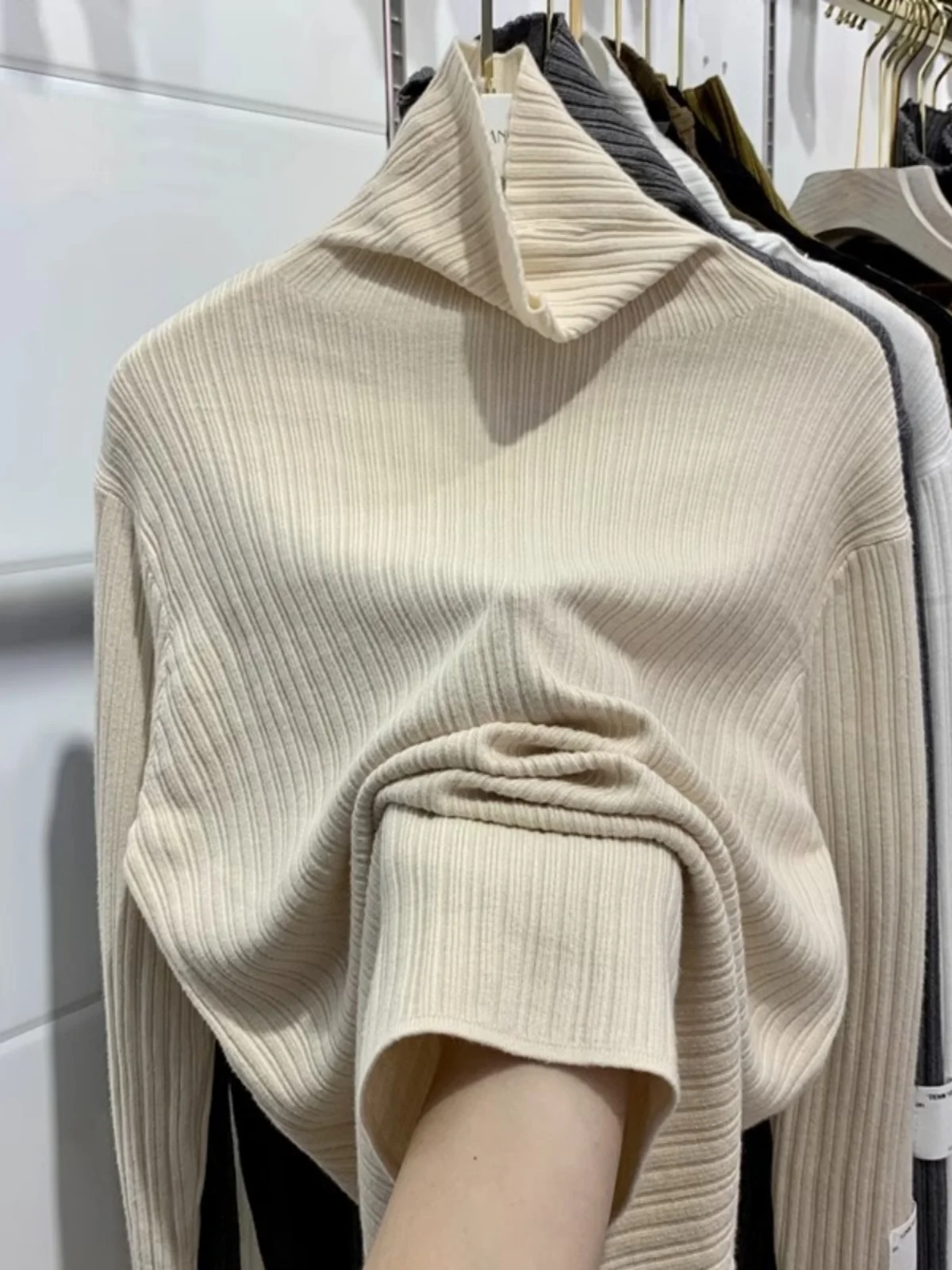 

2024 New Autumn Winter Large Size 300 Pou Striped High Collar Men's Loose Casual Faionable Base Layer Sweater Inner Wear