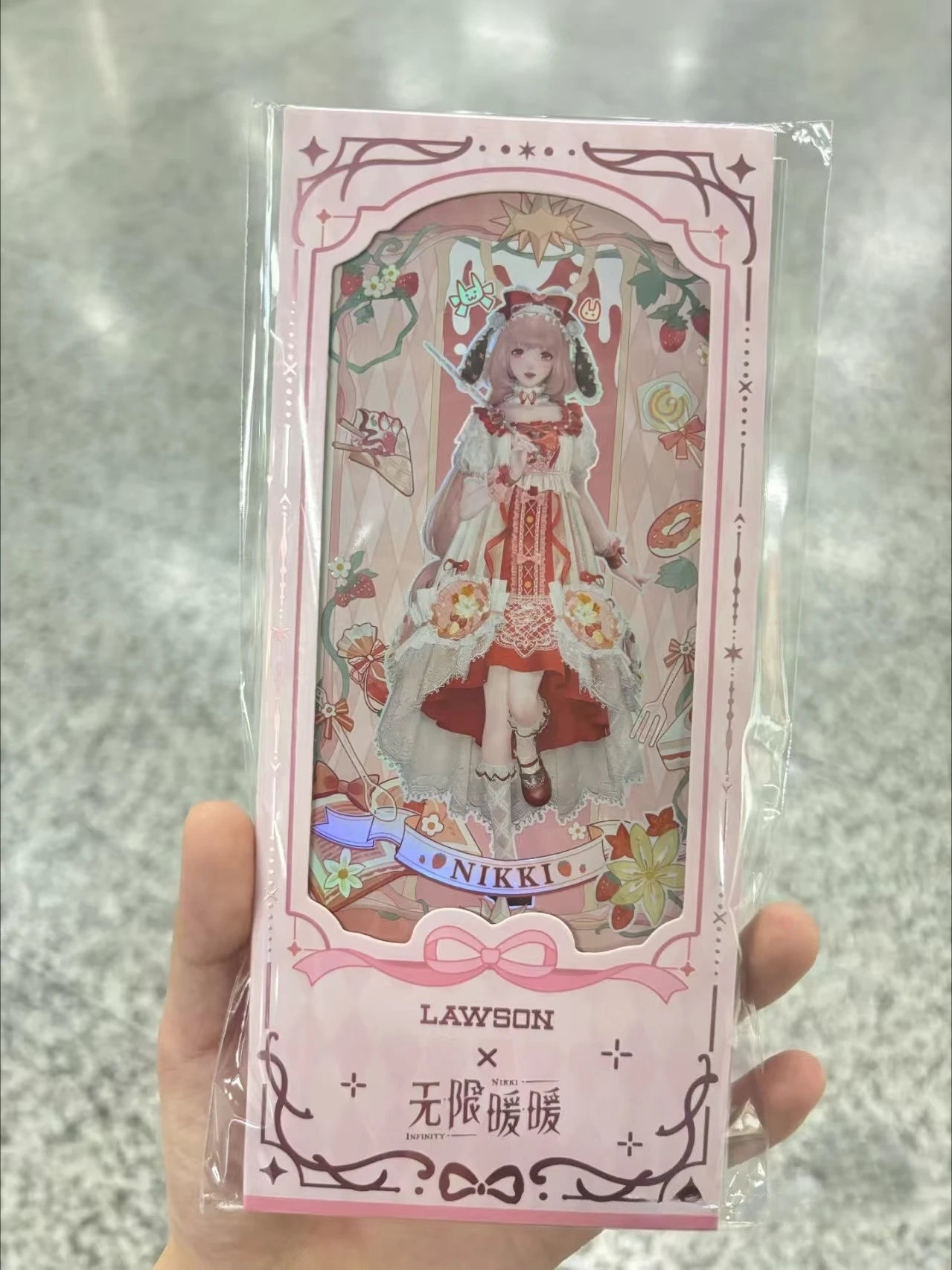 재고 있음 공식 게임 인피니티 니키 X 로손 신규 콜라보레이션 레이저 티켓 배지 핸드 타월 냉장고 자석 아크릴 코스터