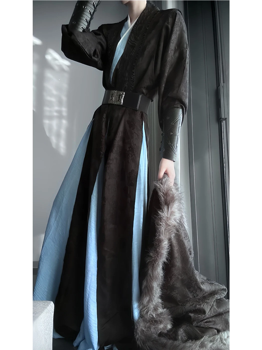 Black Martial Arts Cosplay Costume Unisex Traditional Hanfu Ancient Chinese Style Autumn Winter Fashionable Youthful Outfit