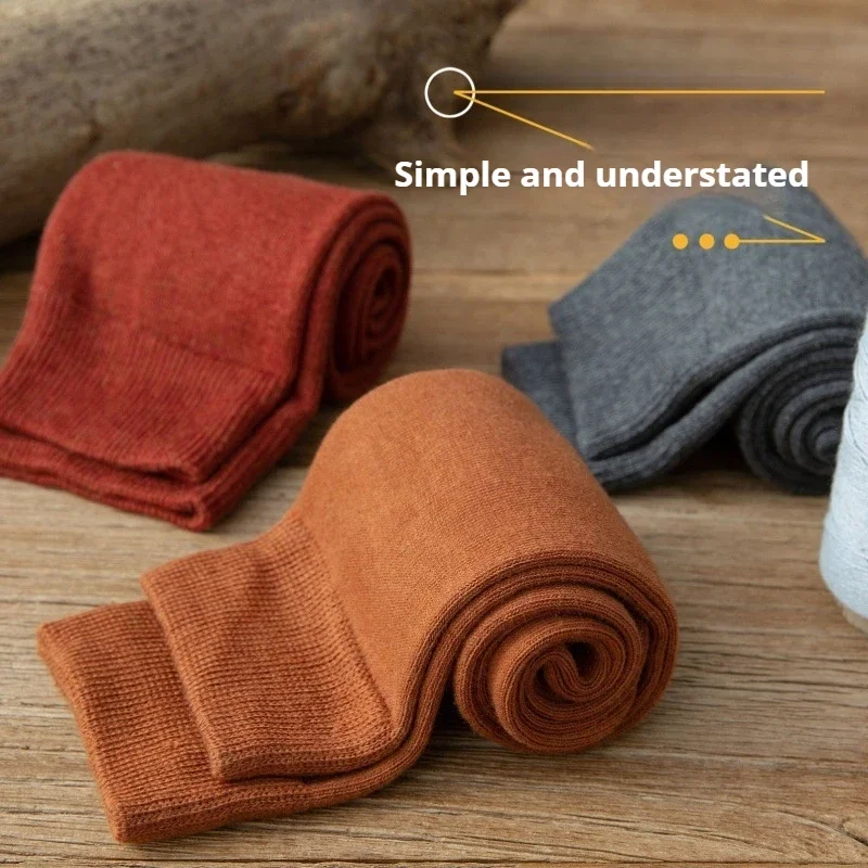 ロングソックス女性ストッキングオーガニックコットン固体暖かい腿の高部レディースガールズストリートファッションヤングカジュアルニーソックス原宿