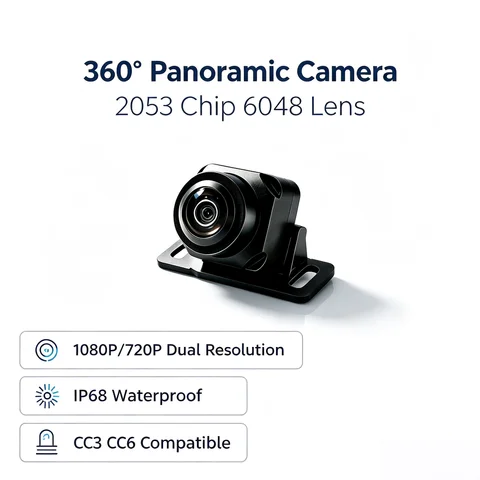 2053 6048 AHD Rear View Camera 1080P 720P 360° Car Panoramic Camera Fit CC3 CC6 Android Head Unit