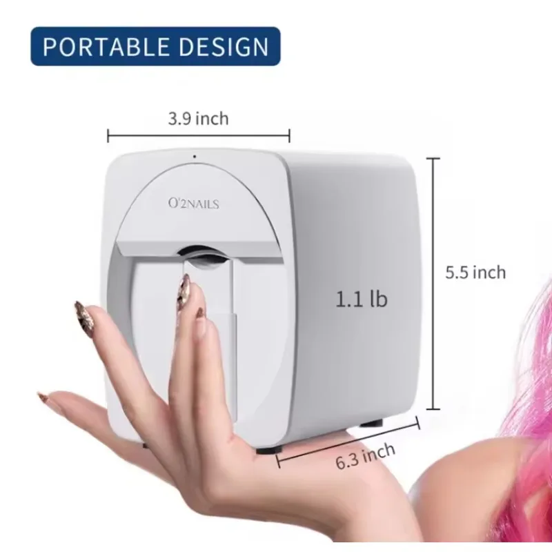 CE Portable mobile nail printer with digital art  machine power bank to print  3d