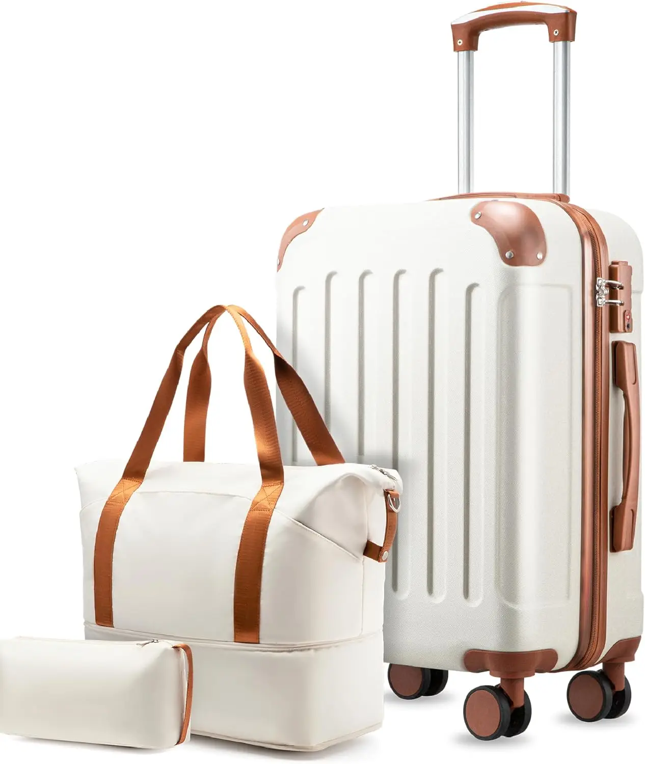 

Airline Approved Hardside Carry-On Luggage with Wheels, TSA Lock, Includes Tote Bag