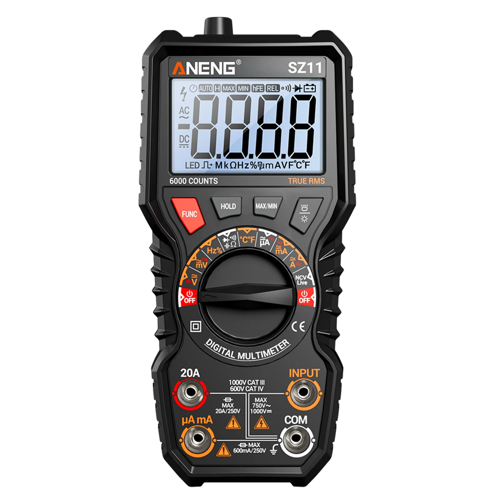 

ANENG SZ11/SZ12 6000/20000 Counts Wall-mounted Multimeter AC/DC Current Voltage Resistance Capacitor Hz Measurement Tester Tools