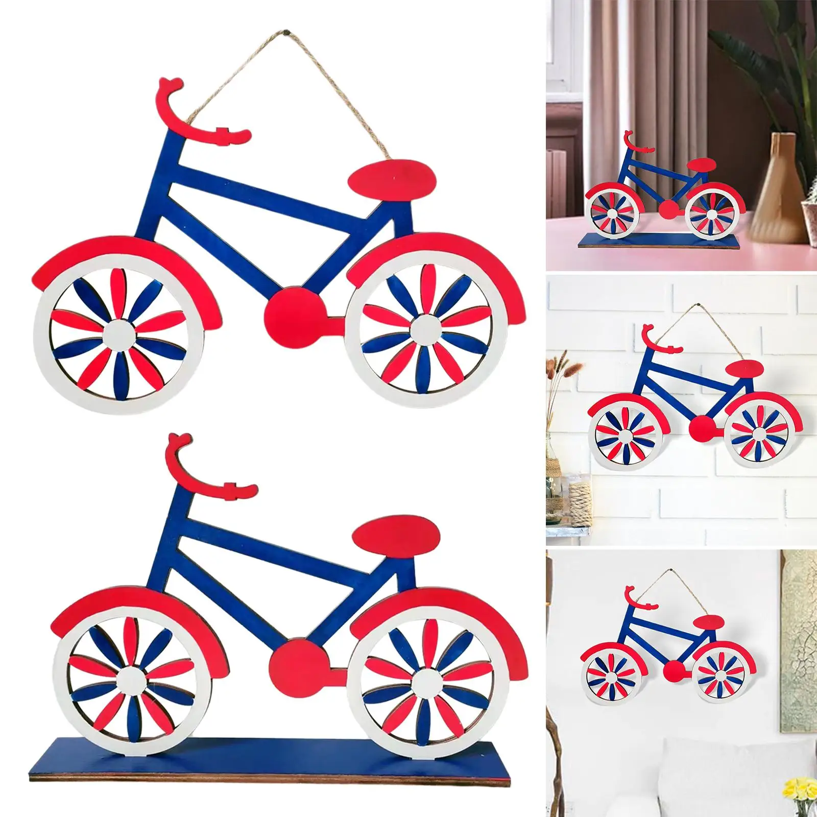 Decoration Crafts Three Dimensional Wooden Bike Figurines for Office Lovers