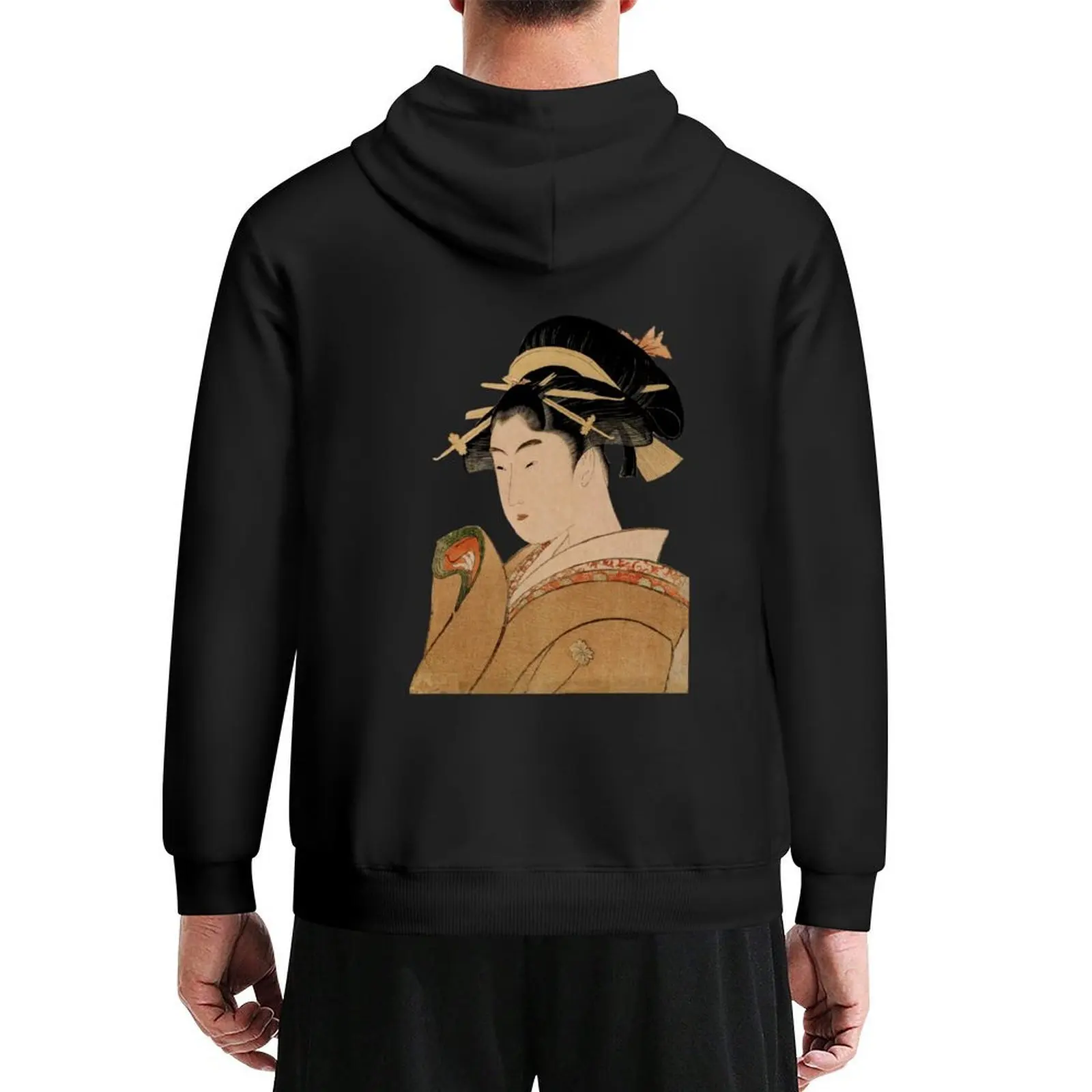 خمر اليابانية Ukiyo-e Woodblock طباعة الجيشا صورة الخامس هوديي الملابس الكورية نمط الذكور الملابس ملابس رجالي رياضية