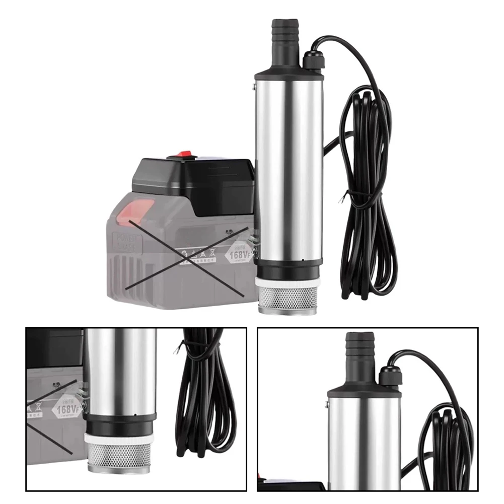 80W Submersible Pump For Lithium Battery 30L Min Flow Rate Stainless Steel Water Transfer Fuel Oil Portable Garden Irrigation To