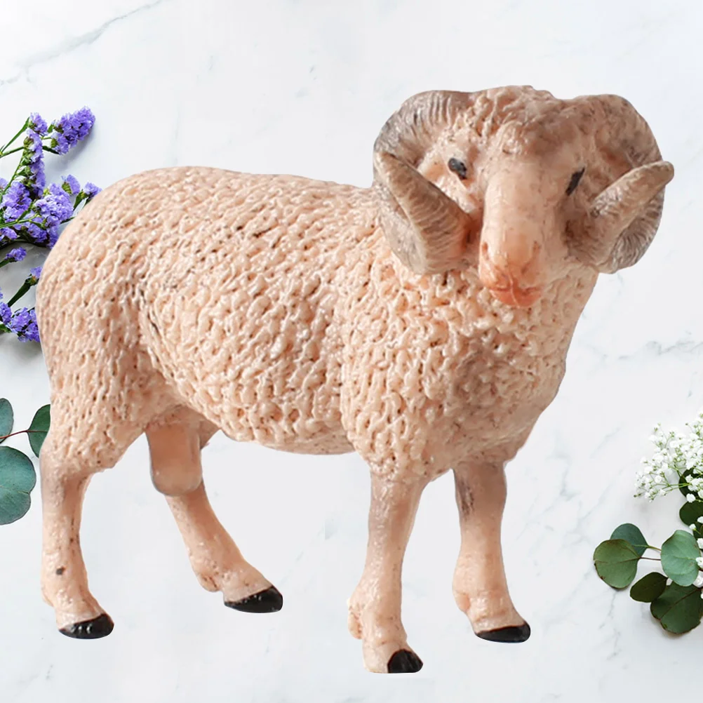 

1PC Simulated Wildlife Model Decor Realistic Sheep Model Toy Lifelike Animal Model Crafts Educational Sheep Model Toy for Kids H