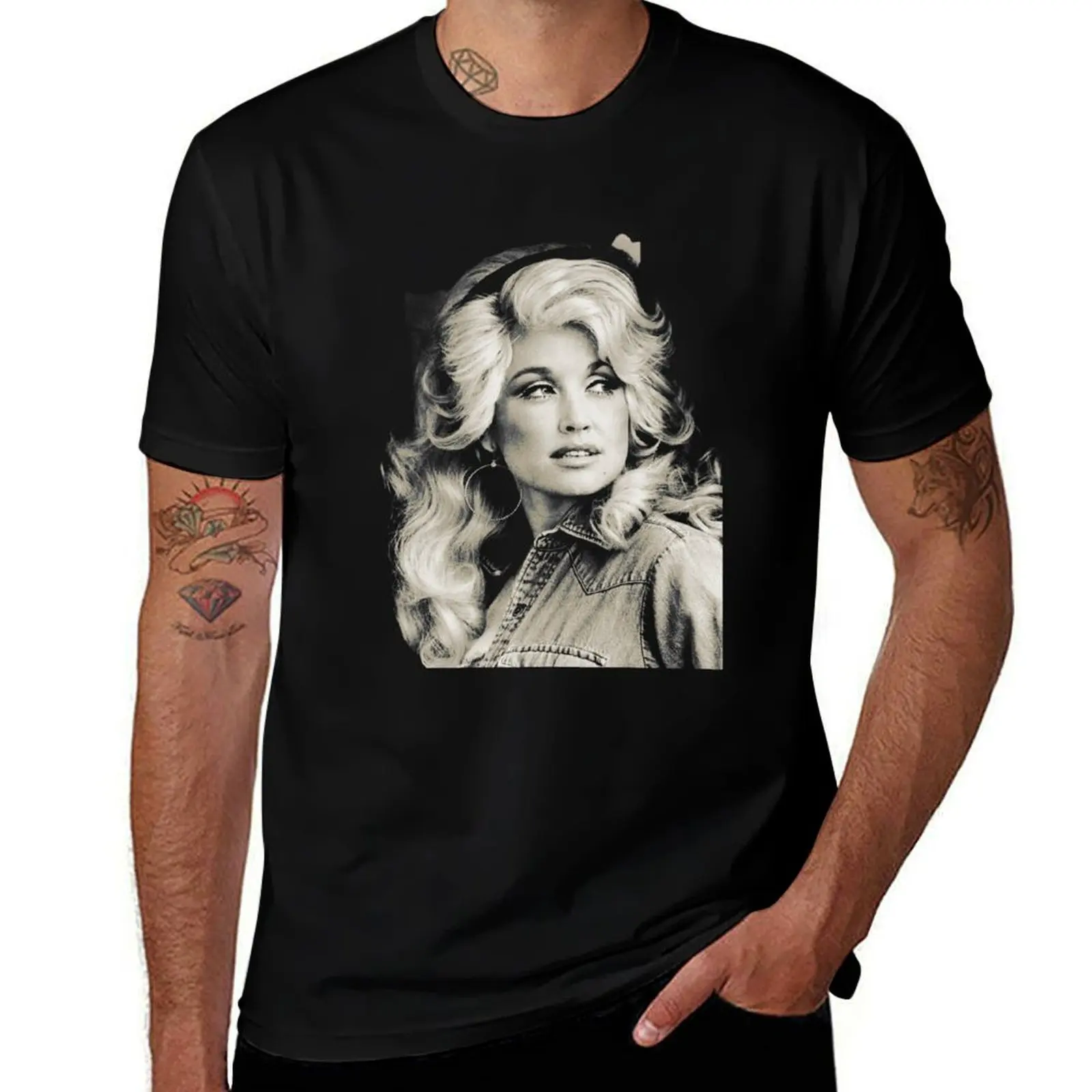 

Dolly Parton Dissolved Vintage T-Shirt All Match Print Short Sleeve Top