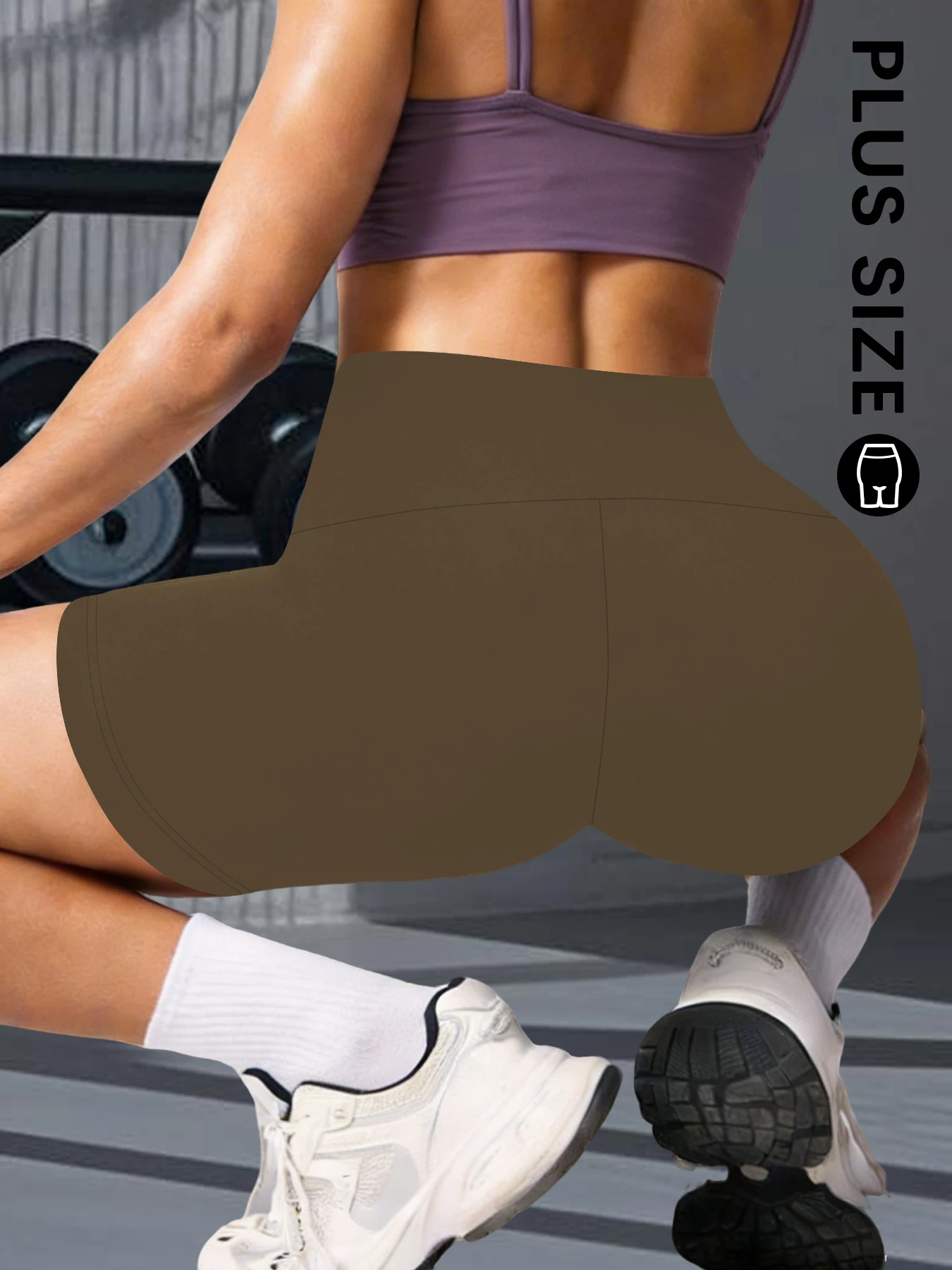 Plus Size Women's High Waisted Biker Shorts Super Soft Tummy Control No See Through Workout Yoga Shorts Running Athletic Shorts