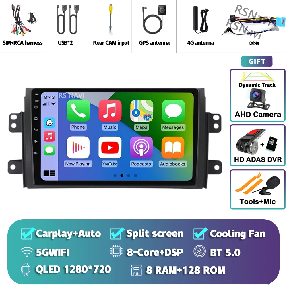 Android 15 Carplay Autoradio Multimedia Voor Suzuki SX4 SX 4 2006-2013 Head Unit BT GPS video DVD DSP Speler Autoradio Stereo