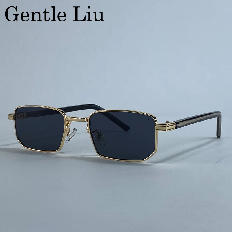 

Small Frame Rectangle Sunglasses Men 2025 Luxury Brand Vintage Punk Driving Sun Glasses For Male UV400 Outdoor Eyewear Shades
