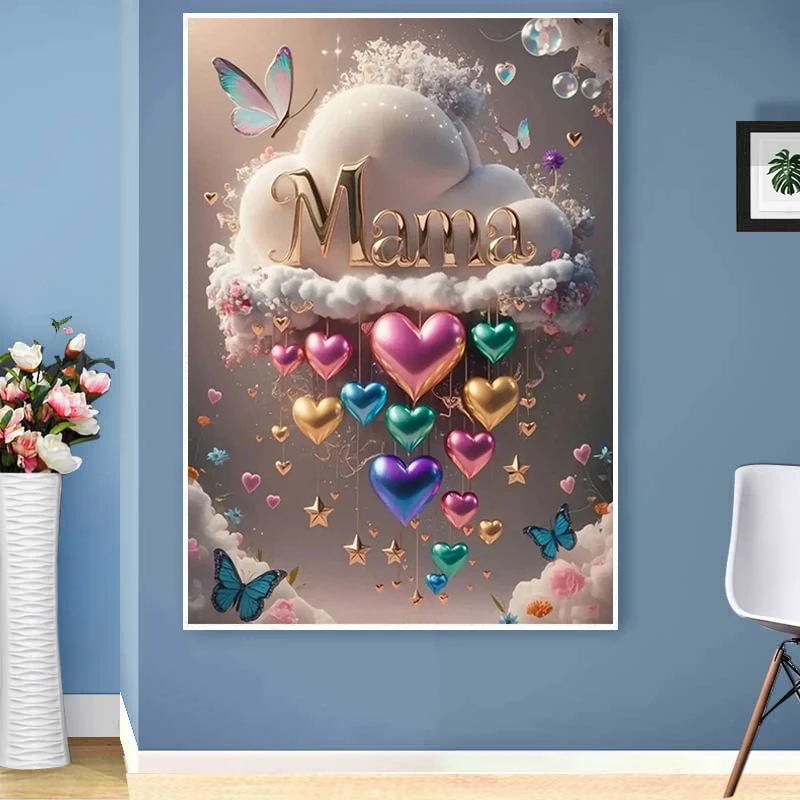 

Love You My MaMa 5D алмазная живопись полная алмазная художественная вышивка отель офис комната домашний декор DIY алмазные наборы для вышивки крестом