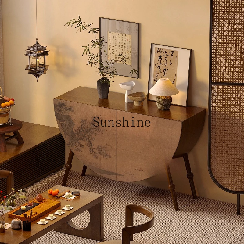 

Chinese classical solid wood chest painted retro bedroom storage living room against the wall