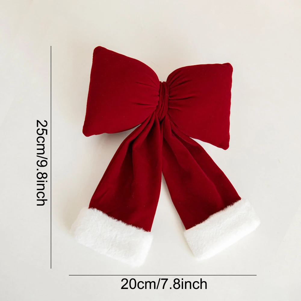 Weihnachten rote Samtschleifen Weihnachtsbaum Ornamente für Weihnachten Home Dekorationen Kranz Treppen Geländer Dekore Neujahr Geschenkzubehör – Detail 17