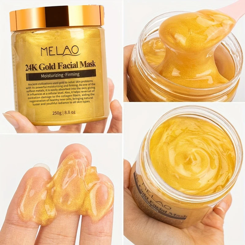 MELAO 24K Gold Face Mask Beauty Facemask Skin Remove France Golden Collagen Facial Moisturizing Masks