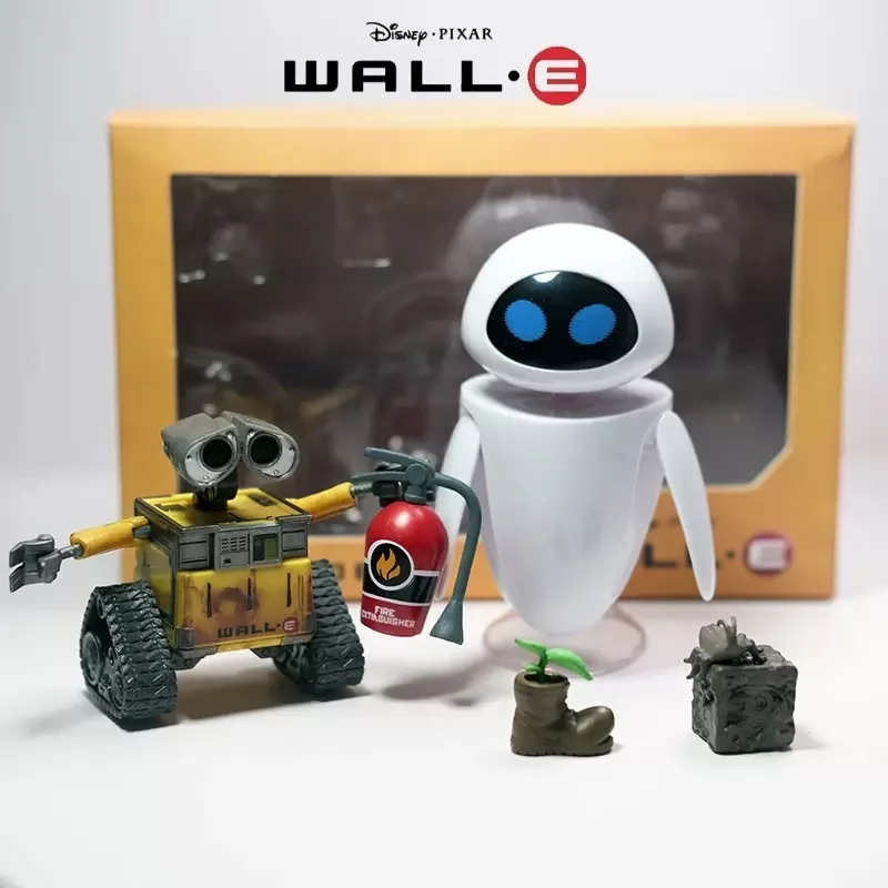Nuevo Set de Figuras de Acción WALL·E y EVE con Accesorios, Extintor de Incendios, Modelo de Planta, Juguete Coleccionable, Regalo para Niños y Fans