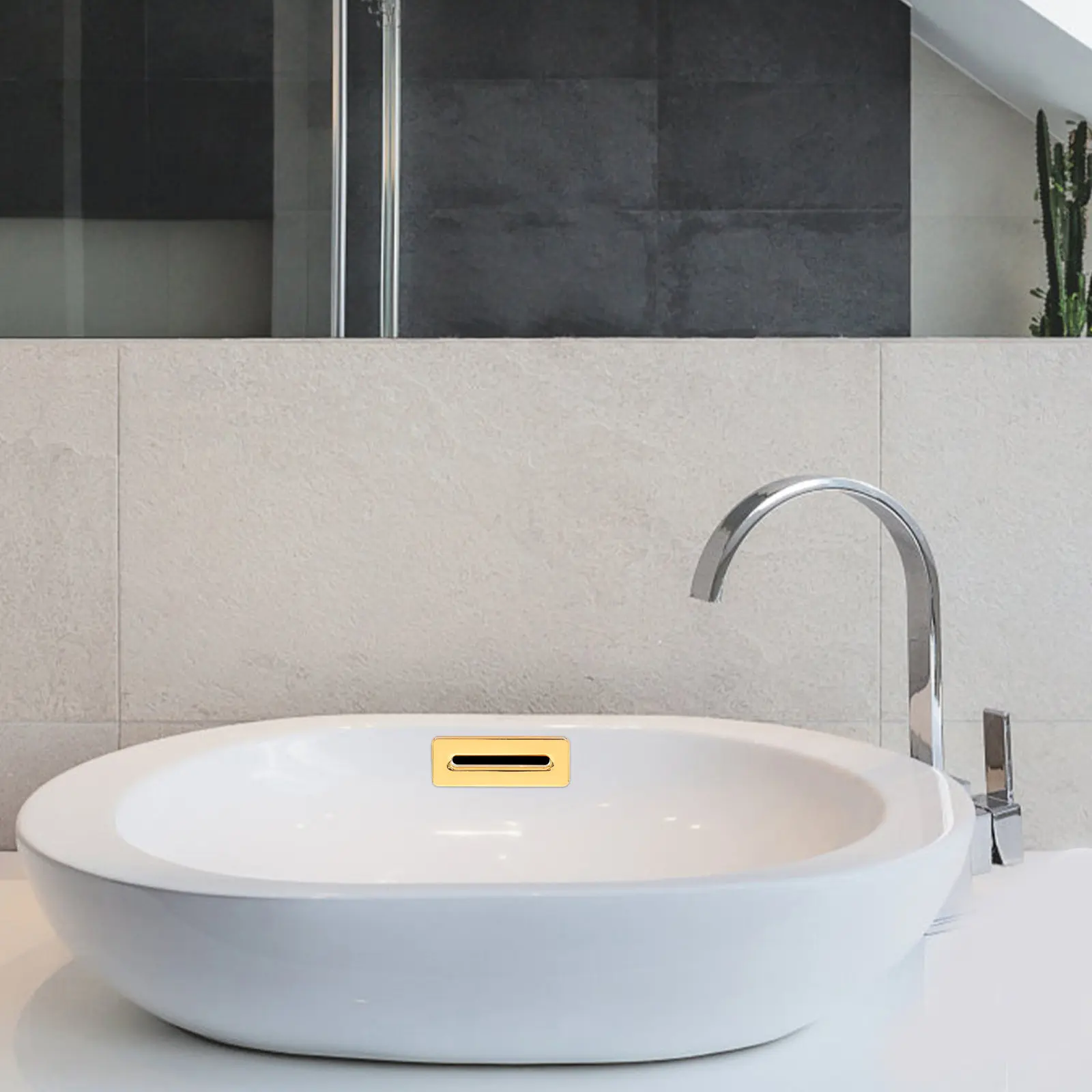 

2 Pcs Bathroom Overflow Insert Basin Sink Hole Cover Ring Covers Kitchen Cap Chrome