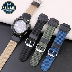 For Casio nylon strap W-735H AE-1200WH SGW-300/400H/500H AQ-S810W AE-1000/1300 MRW-200H Convex 16 18mm Canvas Silicone Watchband