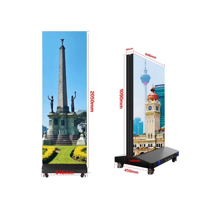High Quality Indoor Advertising LED Screen Digital Folding LED Poster Display Screen