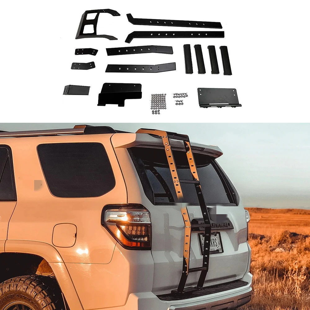 

Car Steel Ladder With Step Fit For Toyota 4runner 2010 2011 2012 2013 2014 2015 2016 2017 2018-2022 4x4 Pickup Accessories Truck