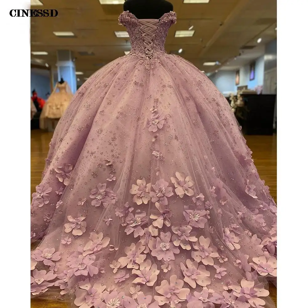 Vestidos de quinceañera modestos, vestido de baile sin hombros, Apliques de encaje, dulce 16, vestido de fiesta barato, 15 años