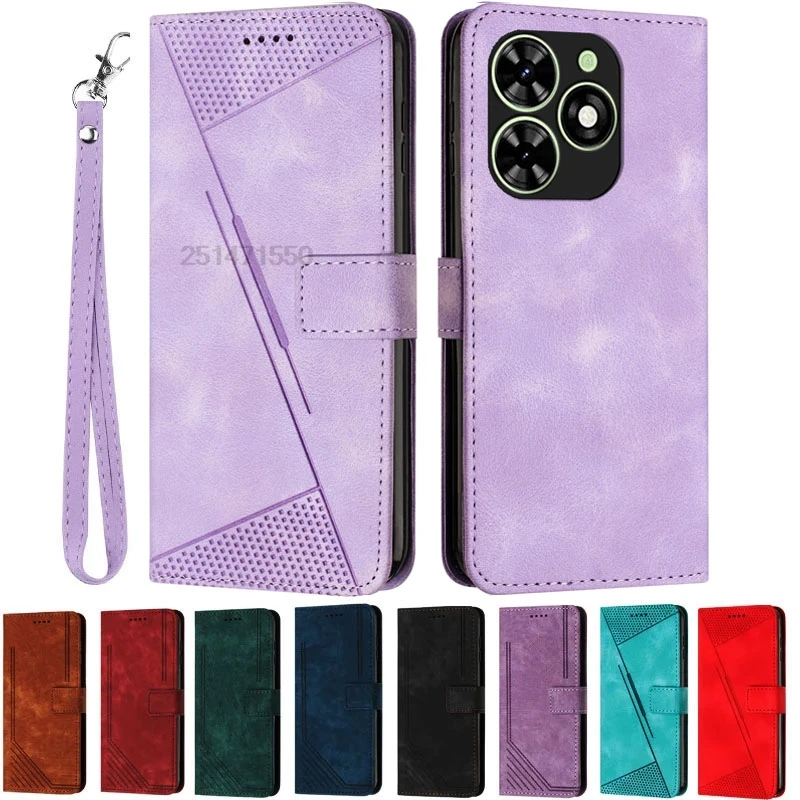 Spark 20C Case on For Tecno Spark 20C Cover Solid Color Leather Wallet Phone Cover For Tecno Spark20C 20 C BG7n Cases Etui Coque