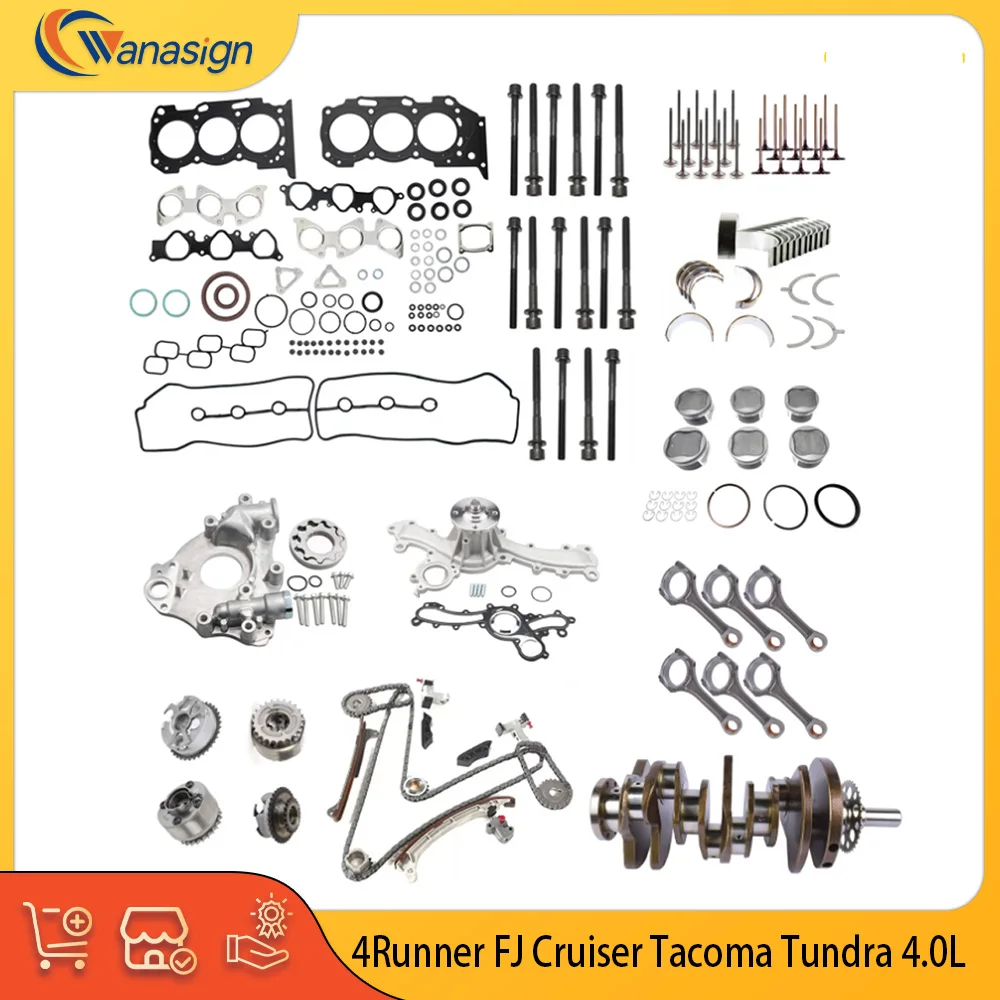 

Engine Part Rebuild Overhaul Gasket Crankshaft Timing Chain Kit Fit 4.0 L V6 Gas 1GRFE For 4Runner FJ Cruiser Tacoma Tundra 4.0L