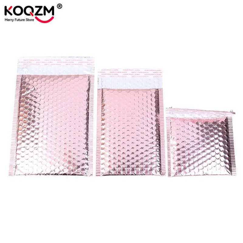 10pcs Rose Gold Bubble Envelope Foam Foil Shipping Mailing Bag Bubble Mailer Envelopes For Gift Packaging 15x13cm/18x23cm