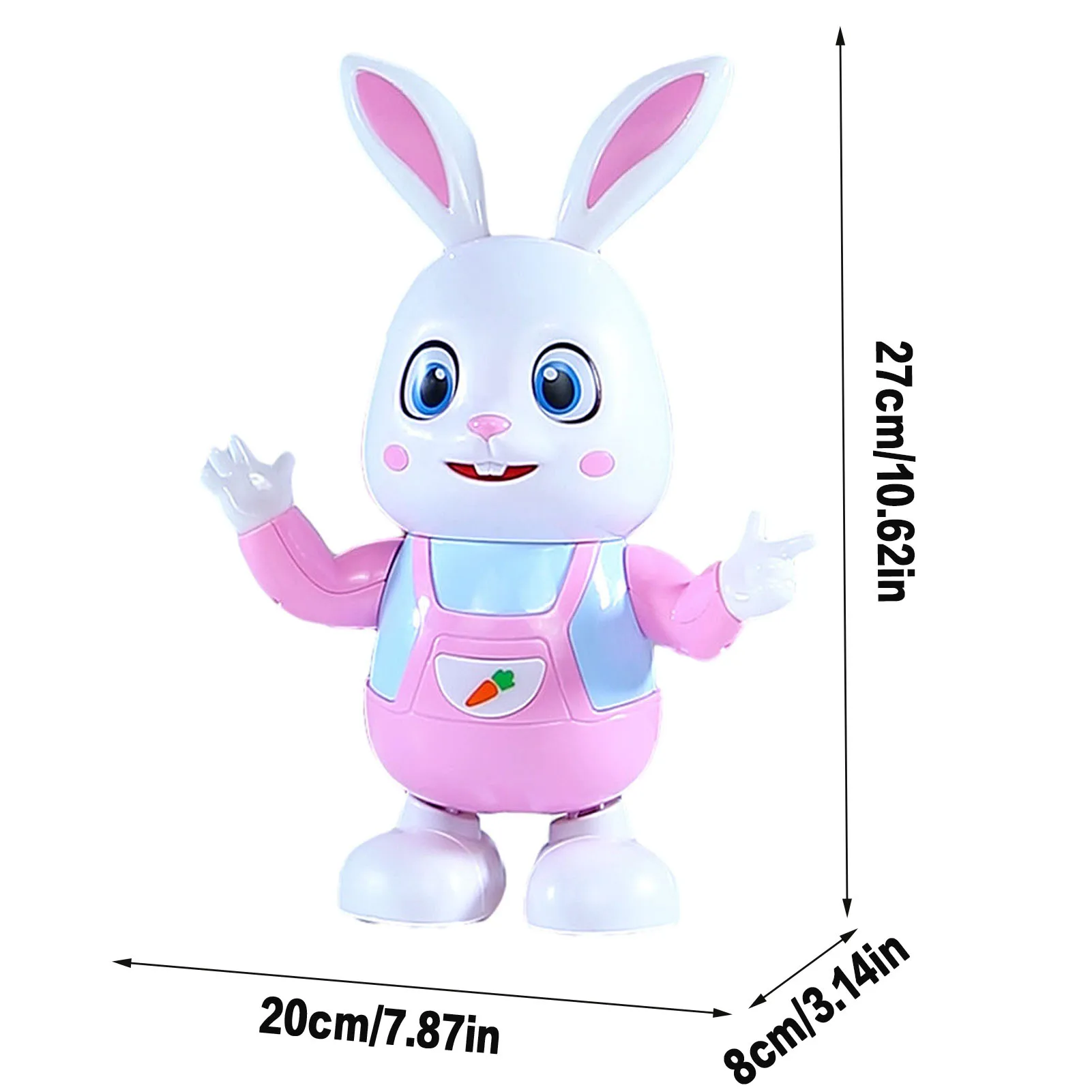 Elektryczny, tańczący królik - zabawka edukacyjna, muzyczna, z efektami świetlnymi, interaktywna zabawka dla dzieci, prezent na Boże Narodzenie i urodziny.