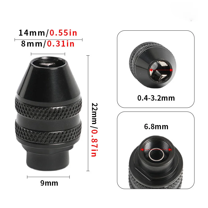 Keyless Universal Drill Chuck Adapter, Model, Compatible with Rotary Tools, Mini Drill Bit Chuck Accessory for Engravers